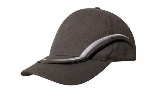 Headwear-Headwear Brushed Heavy Cotton with Curved Embroidery on Crown and Peak-Charcoal/White/Black / Free Size-Uniform Wholesalers - 5