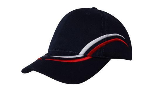 Headwear-Headwear Brushed Heavy Cotton with Curved Embroidery on Crown and Peak-Navy/White/Red / Free Size-Uniform Wholesalers - 8
