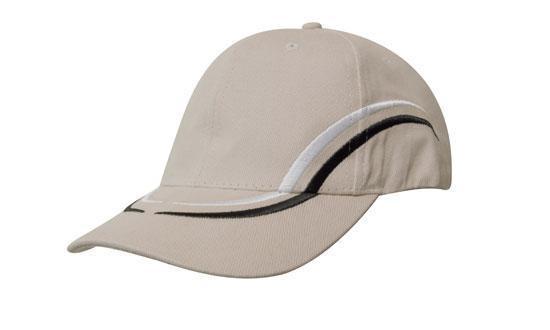 Headwear-Headwear Brushed Heavy Cotton with Curved Embroidery on Crown and Peak-Stone/White/Black / Free Size-Uniform Wholesalers - 11