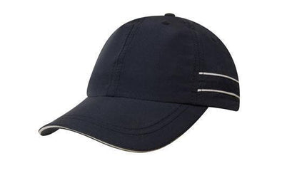 Headwear-Headwear Microfibre Sports Cap with Piping and Sandwich Cap-Navy/White / Free Size-Uniform Wholesalers - 3