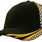 Headwear-Headwear Brushed Heavy Cotton with Embroidery & Printed Checks-Black/Gold / Free Size-Uniform Wholesalers - 3