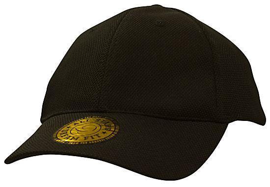 Headwear-Headwear Double Pique Mesh with Dream Fit Styling Cap-Black / M/L-Uniform Wholesalers - 2
