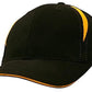 Headwear-Headwear Brushed Heavy Cotton with Crown Inserts & Sandwich Cap-Black/Gold / Free Size-Uniform Wholesalers - 2