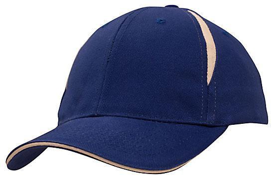 Headwear-Headwear Brushed Heavy Cotton with Crown Inserts & Sandwich Cap-Royal/White / Free Size-Uniform Wholesalers - 8