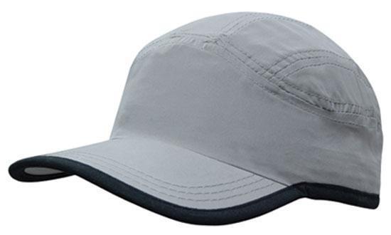 Headwear-Headwear Microfibre Sports Cap with Trim on Edge of Crown & Peak Cap--Uniform Wholesalers - 3