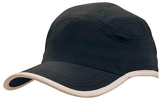 Headwear-Headwear Microfibre Sports Cap with Trim on Edge of Crown & Peak Cap--Uniform Wholesalers - 4