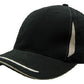 Headwear-Headwear  Brushed Heavy Cotton with Crown Inserts, Peak Trim & Sandwich Cap-Black/Grey / Free Size-Uniform Wholesalers - 3