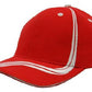 Headwear-Headwear Brushed Heavy Cotton with Waving Stripes on Crown & Peak Cap-Red/White / Free Size-Uniform Wholesalers - 7