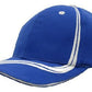 Headwear-Headwear Brushed Heavy Cotton with Waving Stripes on Crown & Peak Cap-Royal/White / Free Size-Uniform Wholesalers - 8
