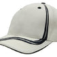 Headwear-Headwear Brushed Heavy Cotton with Waving Stripes on Crown & Peak Cap-White/Navy / Free Size-Uniform Wholesalers - 9