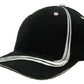 Headwear-Headwear Brushed Heavy Cotton with Waving Stripes on Crown & Peak Cap-Black/White / Free Size-Uniform Wholesalers - 4
