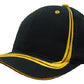 Headwear-Headwear Brushed Heavy Cotton with Waving Stripes on Crown & Peak Cap-Navy/Gold / Free Size-Uniform Wholesalers - 5