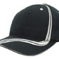 Headwear-Headwear Brushed Heavy Cotton with Waving Stripes on Crown & Peak Cap-Navy/White / Free Size-Uniform Wholesalers - 6