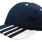 Headwear-Headwear Sandwich Mesh with Striping on Peak Cap-Navy/White / Free Size-Uniform Wholesalers - 3