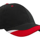 Headwear-Headwear Brushed Heavy Cotton with Peak Inserts & Printed Trim-Black/Red/White / Free Size-Uniform Wholesalers - 3