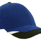 Headwear-Headwear Brushed Heavy Cotton with Peak Inserts & Printed Trim-Royal/Black/White / Free Size-Uniform Wholesalers - 7