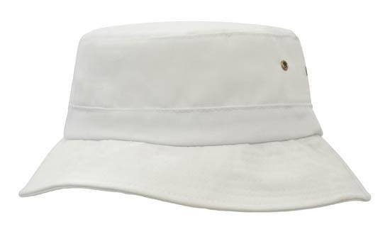 Headwear-Headwear Brushed Sports Twill Childs Bucket Hat-White / 50cm-54cm-Uniform Wholesalers - 15