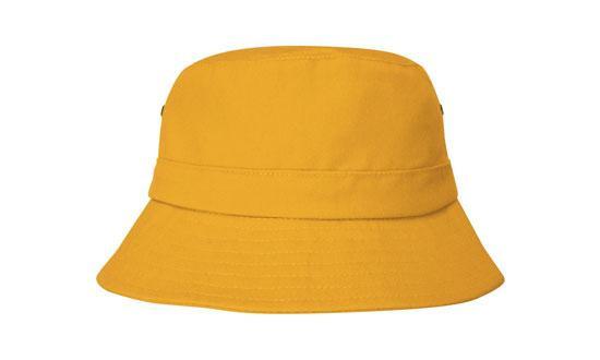 Headwear-Headwear Brushed Sports Twill Childs Bucket Hat-Gold / 50cm-54cm-Uniform Wholesalers - 5
