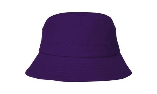 Headwear-Headwear Brushed Sports Twill Infants Bucket Hat Cap-Purple / (50cm to 46cm)-Uniform Wholesalers - 11