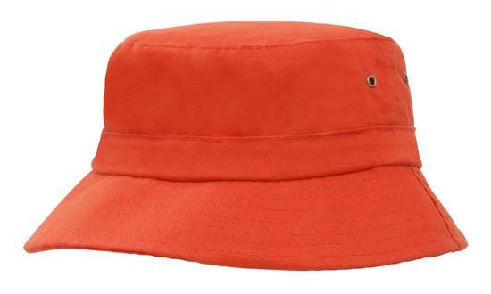 Headwear-Headwear Brushed Sports Twill Infants Bucket Hat Cap-Orange / (50cm to 46cm)-Uniform Wholesalers - 9
