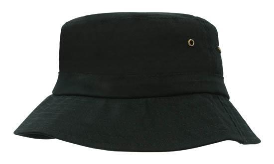Headwear-Headwear Brushed Sports Twill Youth Bucket Hat-Black / (54cm to 58cm)-Uniform Wholesalers - 2