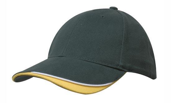 Headwear-Headwear Brushed Heavy Cotton with Indented Peak-Bottle/White/Gold / Free Size-Uniform Wholesalers - 6