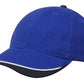 Headwear-Headwear Brushed Heavy Cotton with Indented Peak-Royal/White/Navy / Free Size-Uniform Wholesalers - 10