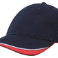 Headwear-Headwear Brushed Heavy Cotton with Indented Peak-Navy/White/Red / Free Size-Uniform Wholesalers - 9