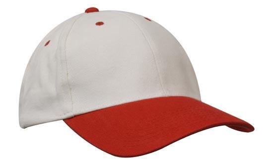 Headwear-Headwear Brushed Heavy Cotton-White/Red / Free Size-Uniform Wholesalers - 33
