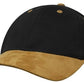 Headwear-Headwear Brushed Heavy Cotton with Suede Peak Cap-Black/Tan / Free Size-Uniform Wholesalers - 3