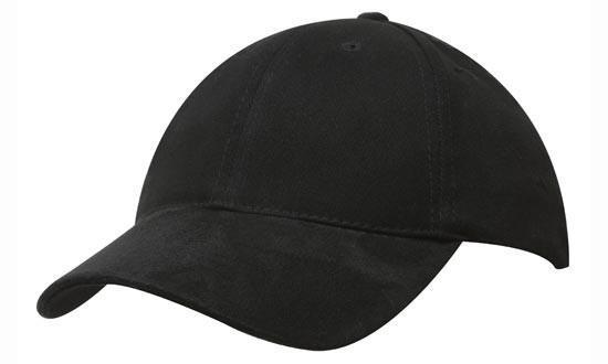Headwear-Headwear Brushed Heavy Cotton with Suede Peak Cap-Black / Free Size-Uniform Wholesalers - 2
