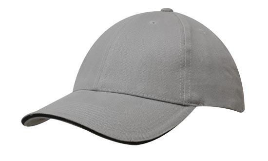 Headwear-Headwear Brushed Heavy Cotton with Sandwich Trim-Grey/Black / Free Size-Uniform Wholesalers - 9