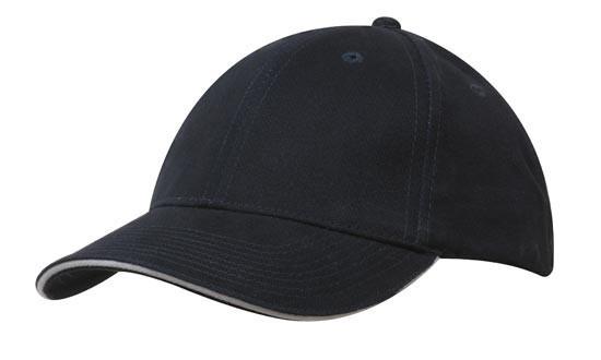 Headwear-Headwear Brushed Heavy Cotton with Sandwich Trim-Navy/White / Free Size-Uniform Wholesalers - 13