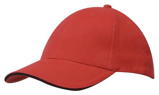 Headwear-Headwear Brushed Heavy Cotton with Sandwich Trim-Red/Black / Free Size-Uniform Wholesalers - 14