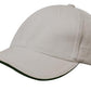 Headwear-Headwear Brushed Heavy Cotton with Sandwich Trim-Stone/Navy / Free Size-Uniform Wholesalers - 18