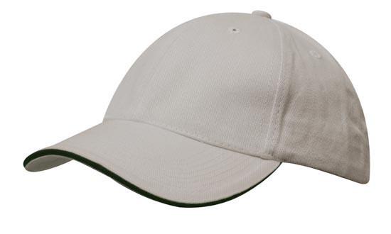 Headwear-Headwear Brushed Heavy Cotton with Sandwich Trim-Stone/Navy / Free Size-Uniform Wholesalers - 18