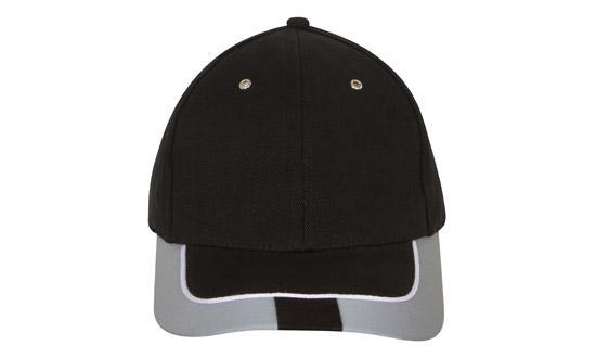 Headwear Brushed Heavy Cotton with Reflective Trim & Tab on Peak Cap (4214)