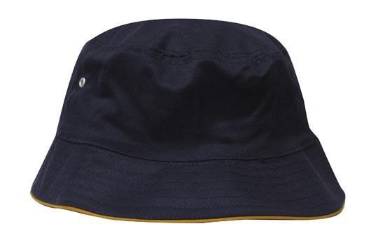 Headwear-Headwear Brushed Sports Twill Bucket Hat-Navy/Gold / M-Uniform Wholesalers - 11
