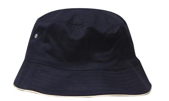 Headwear-Headwear Brushed Sports Twill Bucket Hat-Navy/White / M-Uniform Wholesalers - 14