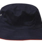 Headwear-Headwear Brushed Sports Twill Bucket Hat-Navy/Red / M-Uniform Wholesalers - 12