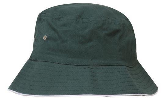 Headwear-Headwear Brushed Sports Twill Bucket Hat-Bottle/White / M-Uniform Wholesalers - 7