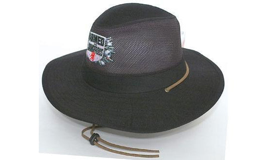 Headwear-Headwear Safari Cotton Twill & Mesh Hat-Navy / S-Uniform Wholesalers - 1