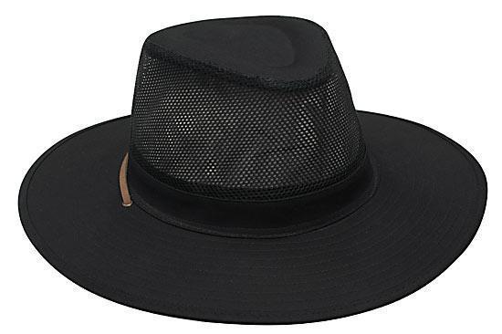 Headwear-Headwear Safari Cotton Twill & Mesh Hat-Black / S-Uniform Wholesalers - 2