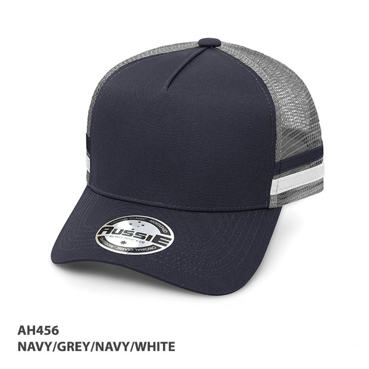 Grace Collection A-Frame Striped Trucker Cap-(AH456)