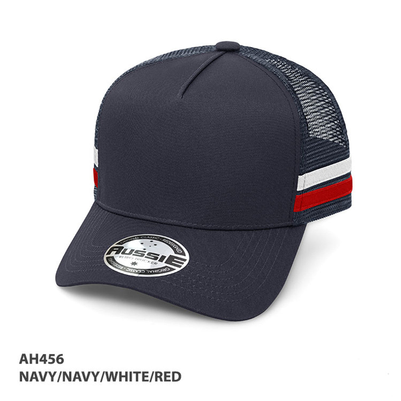 Grace Collection A-Frame Striped Trucker Cap-(AH456)