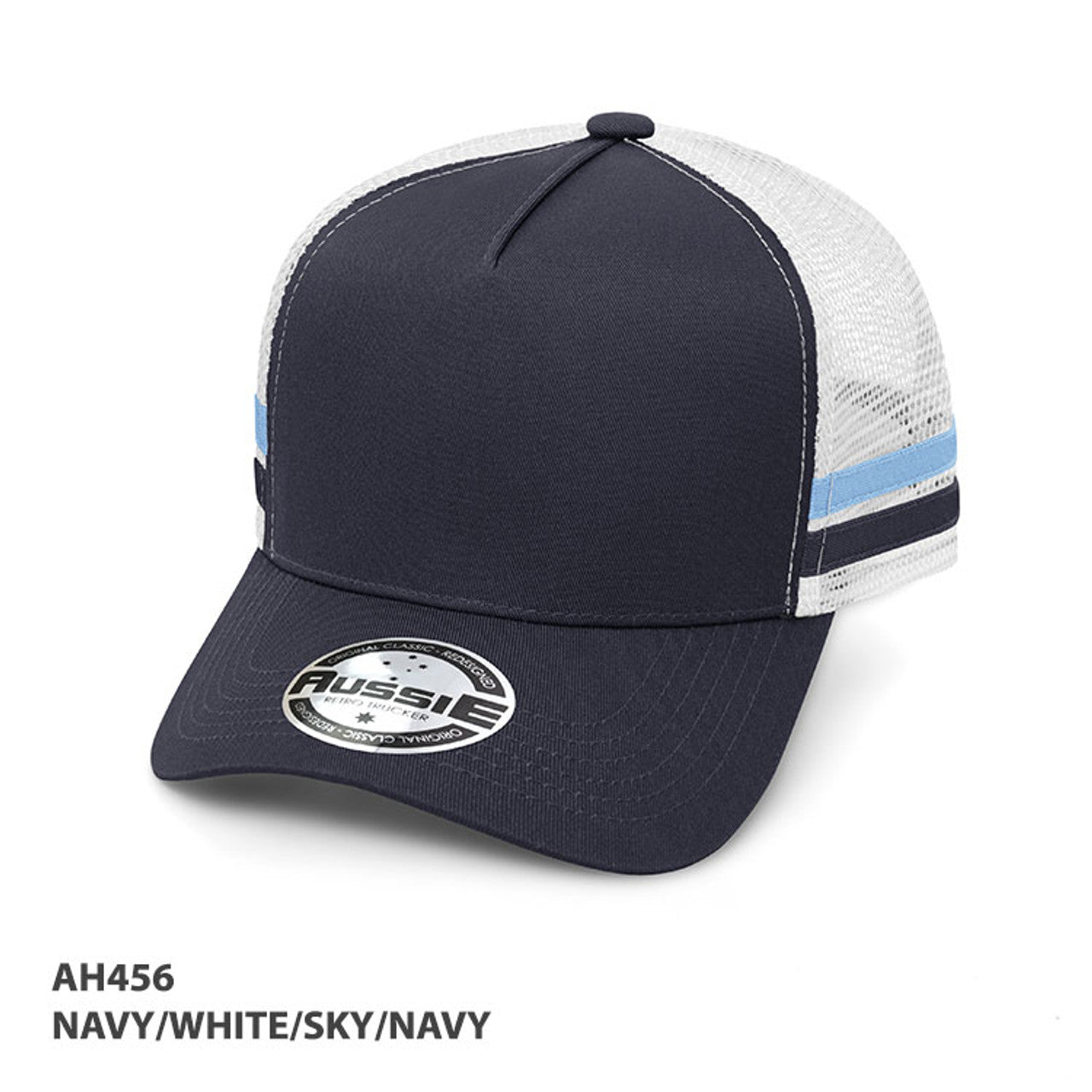 Grace Collection A-Frame Striped Trucker Cap-(AH456)