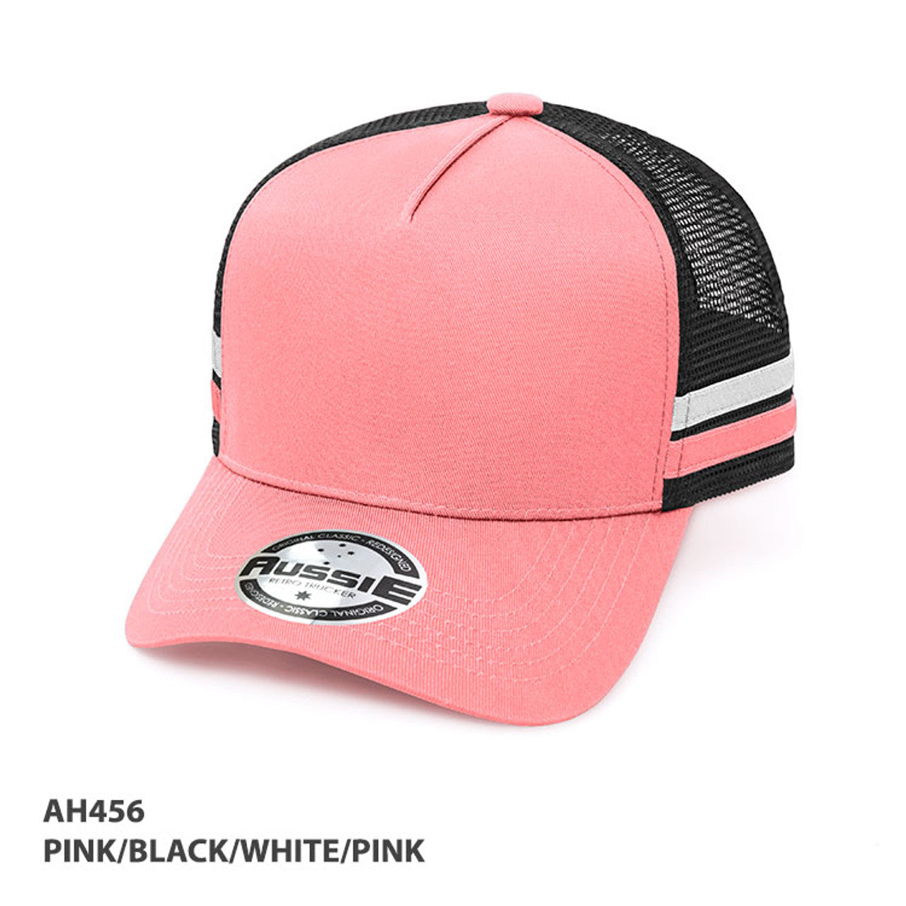 Grace Collection A-Frame Striped Trucker Cap-(AH456)