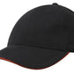 Headwear-Headwear Brushed Heavy Cotton with Sandwich Trim-Black/Orange / Free Size-Uniform Wholesalers - 3